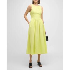 Cinq a Sept Benita Fit & Flare Dress, Lime Kiss, Size 0 0237